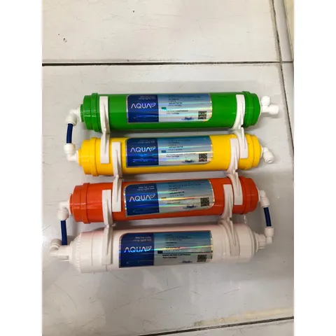Bộ 4 Lõi Lọc Nước AQUA 5678 Chính Hãng - Cung Cấp Khoáng Chất & Tiêu Diệt Vi Khuẩn - Lõi GAC-T33, Khoáng Đá, Hồng Ngoại, Nano Silver