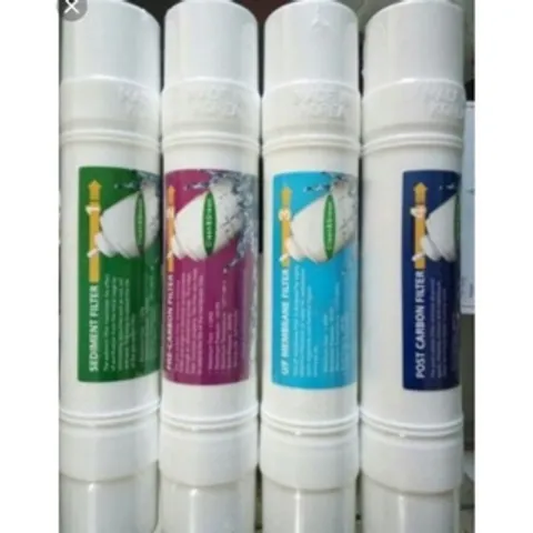 Bộ 4 Lõi Lọc Nước Hàn Quốc 2 Đầu - Lõi Sediment, Pre-Carbon, U/F Membrane, Post Carbon Cho Máy Nóng Lạnh, Lọc Sang Trọng Từ Korea