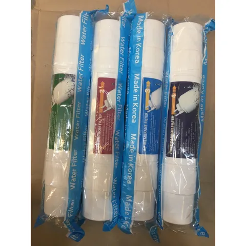 Bộ 4 Lõi Lọc Nước Hàn Quốc 2 Đầu - Lõi Sediment, Pre-Carbon, U/F Membrane, Post Carbon Cho Máy Nóng Lạnh, Lọc Sang Trọng Từ Korea