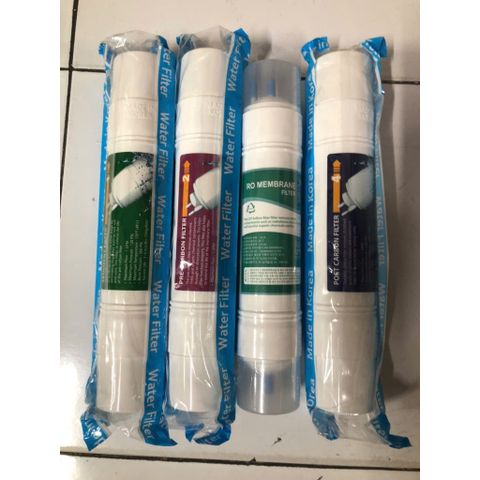 Combo 4 Lõi Lọc Nước RO Hàn Quốc - Gồm Lõi Sediment, Pre Carbon, Màng RO, Lõi Post Carbon - Phụ Kiện Máy Lọc Nước Hot