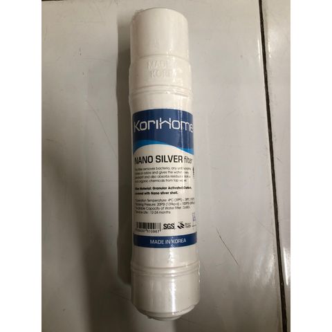 Lõi Lọc Nước NANO SILVER KORIHOME Chính Hãng - Loại Bỏ Vi Khuẩn, An Toàn Cho Sức Khỏe, Tuổi Thọ 12-24 Tháng