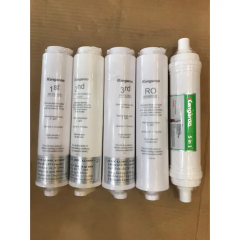 Lõi Lọc Đúc Kangaroo 12345 - Hàng Chính Hãng Thay Thế Cho Máy Để Bàn Kangaroo Hydrogen Ion Kiềm Model KG100HU, KG100EED, KG100MED