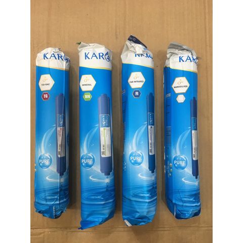 Bộ 4 Lõi Lọc Khoáng Karofi 5678 Chính Hãng - GAC-T33, Mineral, FAR Hồng Ngoại, NANO Silver - Thay Thế Sau 12 Tháng Sử Dụng