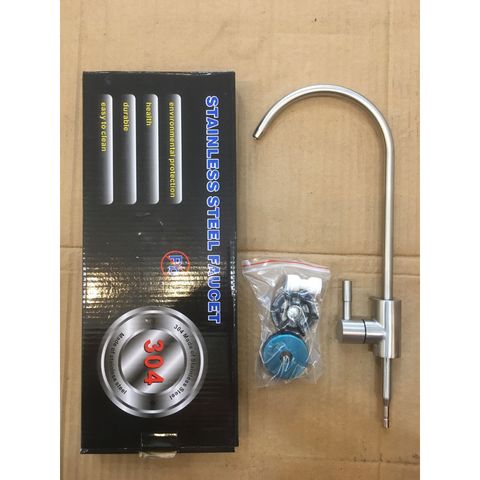 Vòi Gạt Nối Nhanh Inox 304 Không Rỉ Cho Máy Lọc Nước RO - Thiết Kế Tinh Xảo, Xoay 360° Tiện Lợi, Sang Trọng