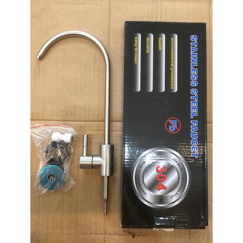 Vòi Gạt Nối Nhanh Inox 304 Không Rỉ Cho Máy Lọc Nước RO - Thiết Kế Tinh Xảo, Xoay 360° Tiện Lợi, Sang Trọng