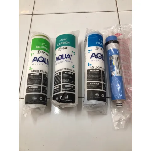 Bộ 4 Lõi Lọc Aqua 1234 Chính Hãng - Thay Thế Lõi Cho Máy Lọc RO, Nước Sạch Tinh Khiết, An Toàn Cho Gia Đình