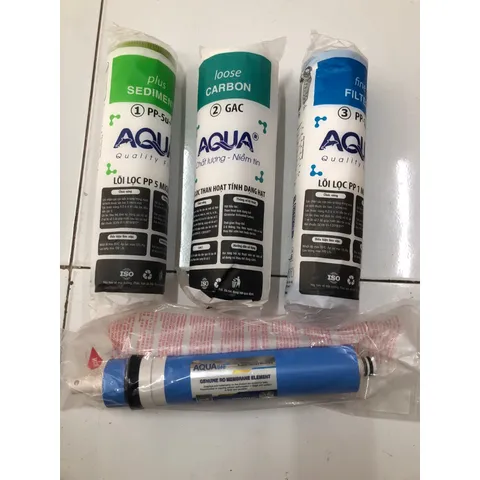 Bộ 4 Lõi Lọc Aqua 1234 Chính Hãng - Thay Thế Lõi Cho Máy Lọc RO, Nước Sạch Tinh Khiết, An Toàn Cho Gia Đình