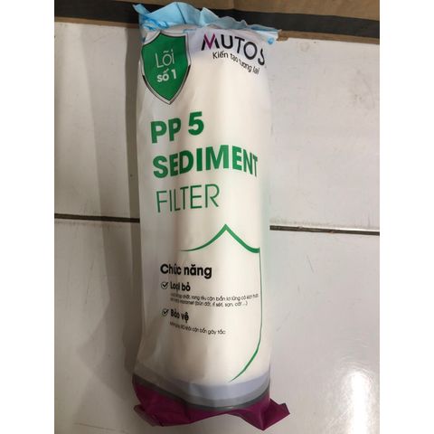 Lõi Lọc Nước Thô MUTOSI Số 1 - PP5 Micron Chính Hãng, Ngăn Chặn Bùn Đất và Tạp Chất Lớn Hơn 5 Micron
