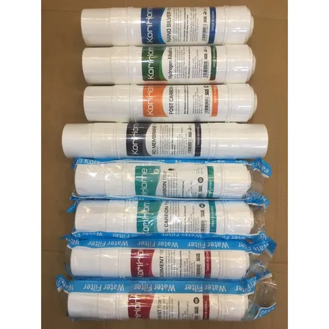 Bộ 8 Lõi Lọc Nước KORIHOME Chính Hãng - Gồm Sediment, Pre Carbon, RO, Post Carbon, Hydrogen Alkaline, Nano Silver - Thay Thế Dễ Dàng