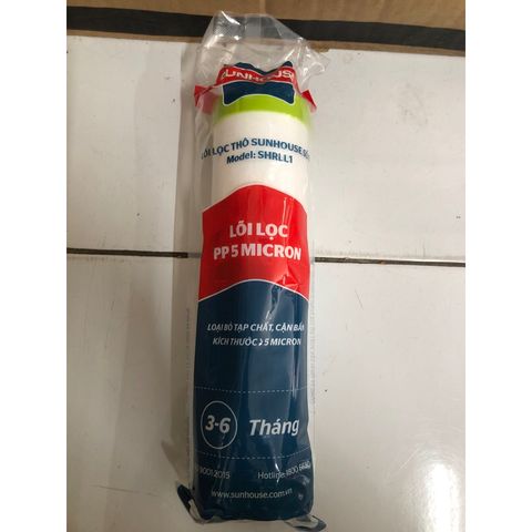 Lõi Lọc Thô SUNHOUSE Số 1 PP5 MICRON - Hàng Chính Hãng, Loại Bỏ Tạp Chất và Kim Loại Nặng, Bảo Vệ Màng Lọc R.O