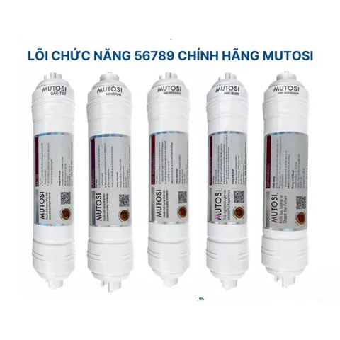 Bộ 5 Lõi Lọc Chức Năng MUTOSI 56789 - T33-GAC, MINERAL, FAR-INFRARED, NANO SILVER, ALKALINE HYDROGEN - Hàng Chính Hãng Cao Cấp