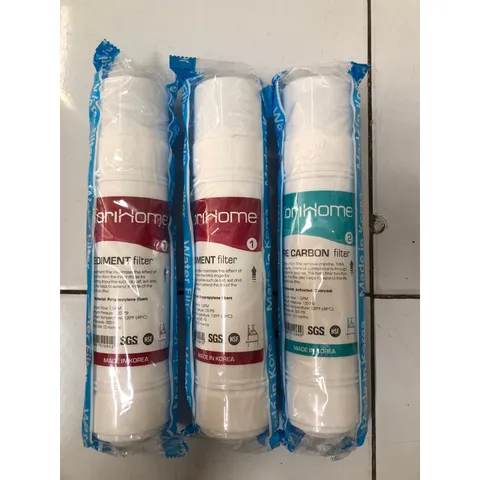 Bộ 3 Lõi Lọc Thô 123 Korihome (2 Sediment + 1 Pre Carbon) - Lõi Chính Hãng, Loại Bỏ Chất Bẩn và Hóa Chất Trong Nước