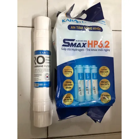 Bộ Sản Phẩm Lọc Nước Karofi - Màng Lọc RO Hàn Quốc 100 GPD + Cụm Lõi Smax HP 6.2 - Hiệu Suất Cao, Chính Hãng