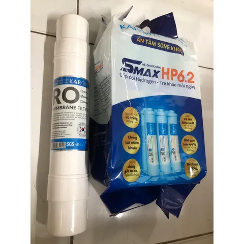 Bộ Sản Phẩm Lọc Nước Karofi - Màng Lọc RO Hàn Quốc 100 GPD + Cụm Lõi Smax HP 6.2 - Hiệu Suất Cao, Chính Hãng