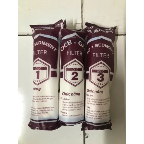 Combo 3 Lõi Lọc Nước 123 JENPEC - Lọc Thô Chất Lượng Cao Dùng Cho Máy Lọc Nước RO, Loại Bỏ Tạp Chất và Kim Loại Nặng