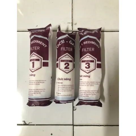 Combo 3 Lõi Lọc Nước 123 JENPEC - Lọc Thô Chất Lượng Cao Dùng Cho Máy Lọc Nước RO, Loại Bỏ Tạp Chất và Kim Loại Nặng