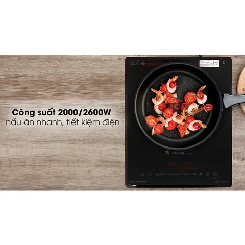 Bếp từ đơn Pramie PRMY-1108 - Nhập Khẩu nguyên chiếc Malaysia - Lắp đặt âm hoặc để nổi - BH 2 năm chính hãng