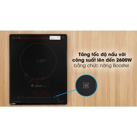 Bếp từ đơn Pramie PRMY-1108 - Nhập Khẩu nguyên chiếc Malaysia - Lắp đặt âm hoặc để nổi - BH 2 năm chính hãng