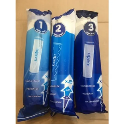 Bộ 3 Lõi Lọc Nước RO Karofi SMAX PRO Chính Hãng - Lọc Thô Hiệu Quả Bảo Vệ Màng Lọc, Phù Hợp Với Nhiều Loại Máy Lọc Nước
