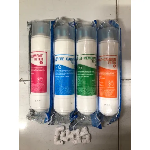 Bộ 4 Lõi Lọc Nước Hàn Quốc U/F Đầu U 25cm - Lọc Sạch, Giữ Khoáng Chất - Sản Xuất Tại Hàn Quốc