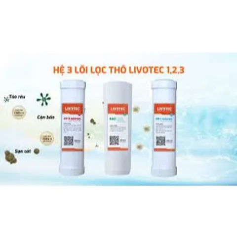 Bộ 3 Lõi Lọc Nước 123 LIVOTEC Karofi Chính Hãng - Phù Hợp với Máy Lọc RO, Tiêu Chuẩn Nước Sạch An Toàn