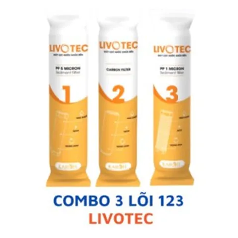 Bộ 3 Lõi Lọc Nước 123 LIVOTEC Karofi Chính Hãng - Phù Hợp với Máy Lọc RO, Tiêu Chuẩn Nước Sạch An Toàn