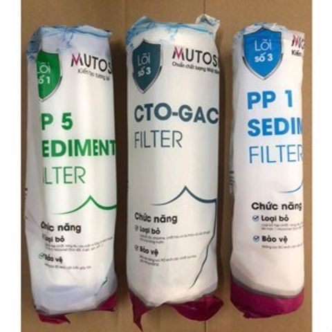 Bộ 3 Lõi Lọc MUTOSI Chính Hãng - Thay Thế Cho Máy Lọc Nước MP-290SK, MP-S99, MP-U66 - Lọc Sạch Tạp Chất, Bảo Vệ Sức Khỏe