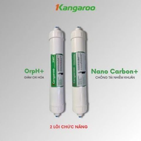 Combo 2 Lõi Lọc OrpH+ và Nano Carbon+ Kangaroo - Thay thế cho Máy Lọc Nước KG100ES, KG100EO, Nâng cao Chất Lượng Nước Uống