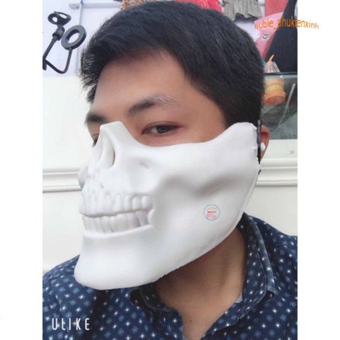 Mặt Nạ Đầu Lâu Hóa Trang Cá Tính - Phụ Kiện Halloween Độc Đáo Dành Cho Tiệc Tùng và Biểu Diễn Nghệ Thuật