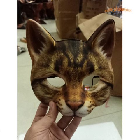 Mặt Nạ 3D Hình Mèo Nhật Bản Đen Trắng Dễ Thương Cho Lễ Hội, Cosplay - Phụ Kiện Độc Đáo Cho Trẻ Em và Người Lớn