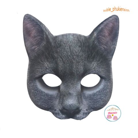 Mặt Nạ 3D Hình Mèo Nhật Bản Đen Trắng Dễ Thương Cho Lễ Hội, Cosplay - Phụ Kiện Độc Đáo Cho Trẻ Em và Người Lớn