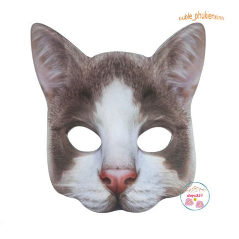 Mặt Nạ 3D Hình Mèo Nhật Bản Đen Trắng Dễ Thương Cho Lễ Hội, Cosplay - Phụ Kiện Độc Đáo Cho Trẻ Em và Người Lớn