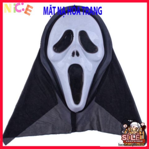 Mặt Nạ Scream Đen Halloween - Phụ Kiện Thời Trang Kinh Dị Độc Đáo Cho Tiệc Hóa Trang, Cosplay và Dịp Lễ Ma Quái