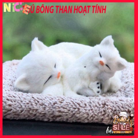 Gối Thú Bông Mèo Hoa Cúc Trắng Vàng - Khử Mùi và Lọc Không Khí Cho Xe Ô Tô - Phụ Kiện Dễ Thương, Tăng Cảm Giác Thoải Mái