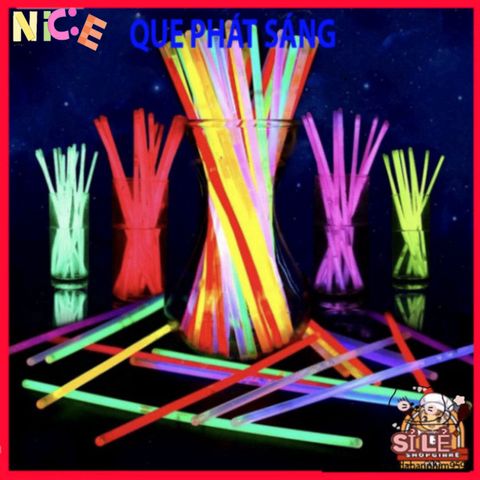 Bộ 100 Que Phát Sáng Dạ Quang Neon Nhiều Màu - Phụ Kiện Tiệc Đêm Vòng Tay Sáng Tạo Cho Sự Kiện Vui Chơi