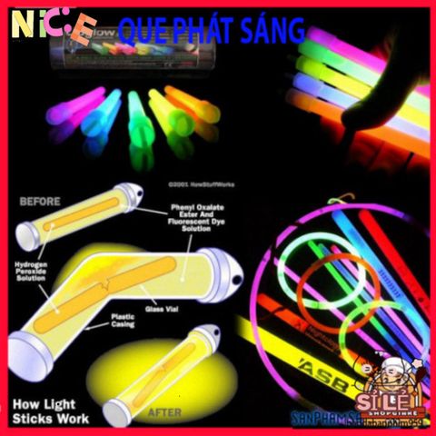 Bộ 100 Que Phát Sáng Dạ Quang Neon Nhiều Màu - Phụ Kiện Tiệc Đêm Vòng Tay Sáng Tạo Cho Sự Kiện Vui Chơi