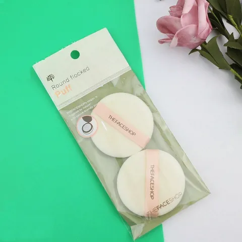 Bông Phấn Phủ The Face Shop Hàn Quốc - Set 2 Miếng Mềm Mại, Tán Phấn Đồng Đều, Dễ Dàng Mang Theo, Trang Điểm Hằng Ngày