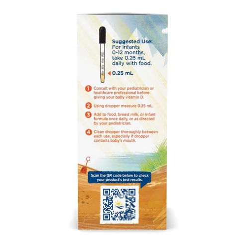 Nordic Naturals Vitamin D3 cho Trẻ Sơ Sinh - Hỗ Trợ Phát Triển Xương Khỏe Mạnh và Giấc Ngủ Tốt - Hộp 22,5ml