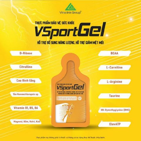 Gói uống VSportGel 50 gói - Hỗ trợ giảm mệt mỏi và tăng sức bền cơ bắp - Sản phẩm thiên nhiên cho người tập luyện thể dục