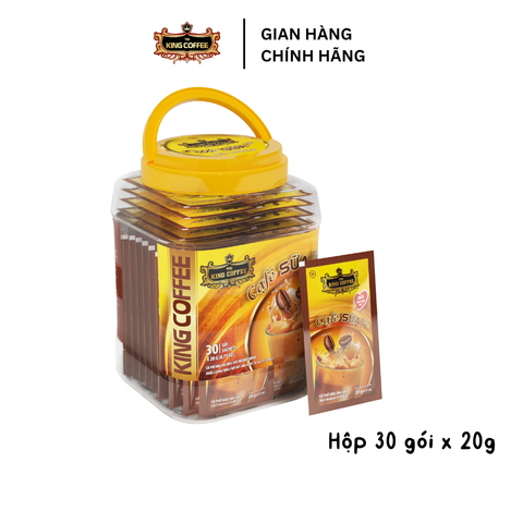 Cà Phê Sữa Plus Hòa Tan 3IN1 King Coffee - Gói 30 Gói x 20g - Đặc Sản Việt Nam Thơm Ngon, Hương Vị Độc Đáo