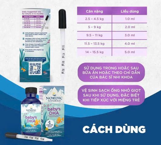 Siro Dầu Cá Omega 3 DHA Nordic Naturals 1050mg cho Trẻ Sơ Sinh - Hỗ Trợ Phát Triển Não Bộ & Thị Giác, An Toàn & Hiệu Quả
