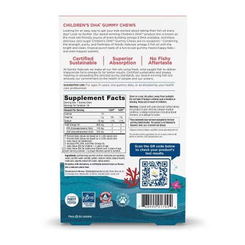 Kẹo Dẻo Nordic DHA 30 Viên - Hỗ Trợ Phát Triển Não Bộ & Thị Giác Cho Trẻ Em, Dầu Cá Tinh Khiết, Hương Vị Ngon Miệng