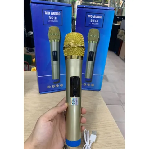 Micro Karaoke Không Dây MQ Audio B518 - Bộ Micro Cao Cấp Với Receiver Sạc, Âm Thanh Trong Trẻo, Thiết Kế Sang Trọng