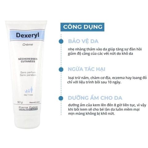Kem Nẻ Dexeryl Crème 250g - Dưỡng Ẩm, Chống Nứt Nẻ cho Trẻ Sơ Sinh và Người Lớn, Kem Dưỡng Da Pháp Chính Hãng