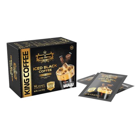 Cà Phê Hòa Tan King Coffee Đen Đá Có Đường - Hộp 160g (10 Gói x 16g) - Hương Vị Mạnh Mẽ, Thưởng Thức Tuyệt Hảo