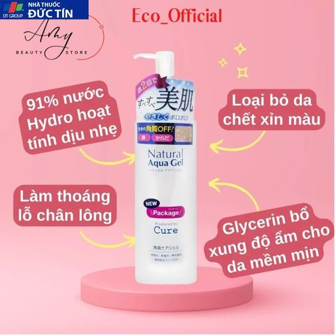 Tẩy Da Chết Cure Natural Aqua Gel Nhật Bản 100ml - Sạch Da Dịu Nhẹ, Dưỡng Ẩm Tươi Sáng, Phù Hợp Mọi Loại Da Chính Hãng