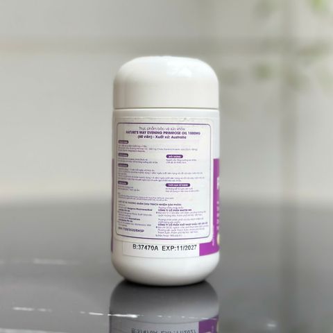 Viên Nang Mềm Nature’s Way Evening Primrose Oil 1000mg - Tinh Dầu Hoa Anh Thảo, Bổ Sung Omega-6 & GLA Cho Phụ Nữ Chăm Sóc Sức Khỏe Và Làn Da