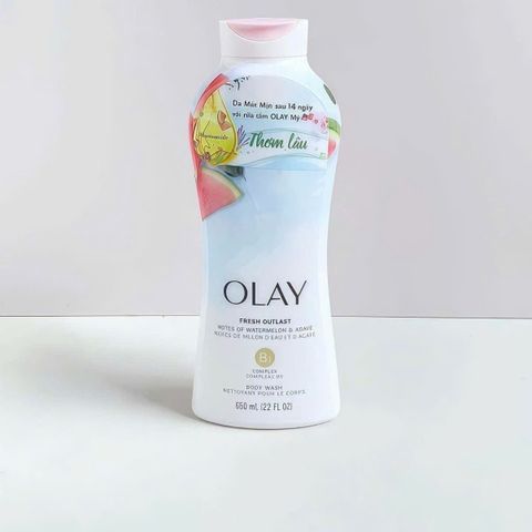 Sữa Tắm Olay Fresh Outlast Watermelon & Agave 650ml - Mát Lạnh, Dễ Chịu, Cho Làn Da Tươi Mát và Sảng Khoái