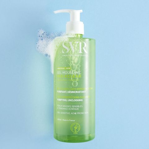 Sữa Rửa Mặt SVR Sebiaclear Gel Moussant 400ml - Dành Cho Da Nhạy Cảm, Dầu Mụn, Làm Sạch Dịu Nhẹ, Không Xà Phòng, Chính Hãng Pháp