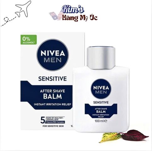 Dưỡng Da Sau Cạo Râu Nivea Men Sensitive After Shave Balm 100ml - Không Cồn, Làm Dịu Da, Phù Hợp Với Da Nhạy Cảm